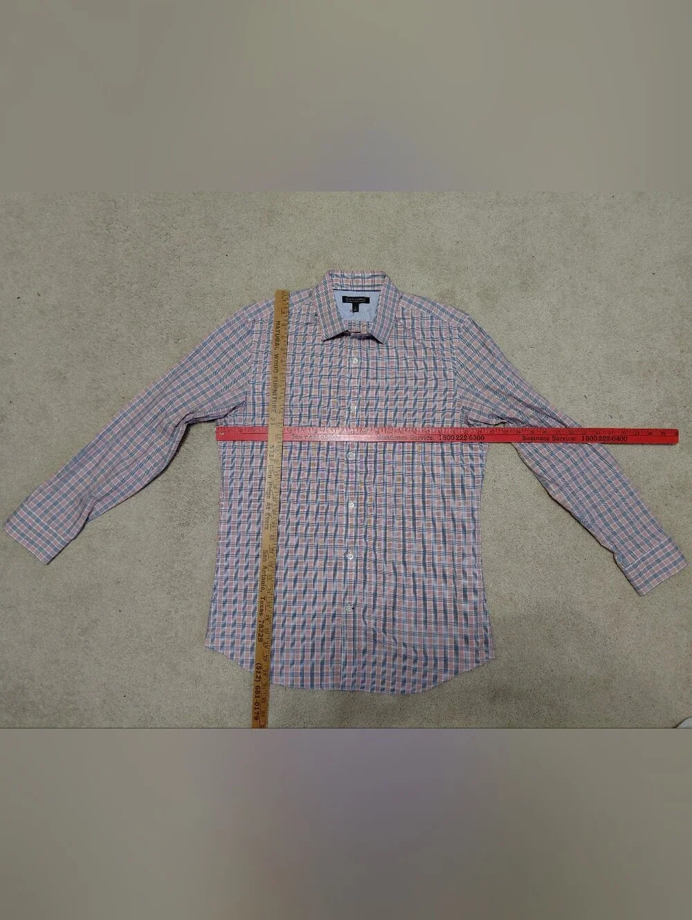 Banana Republic Blue and Pink Plaid Button-Down Shirt